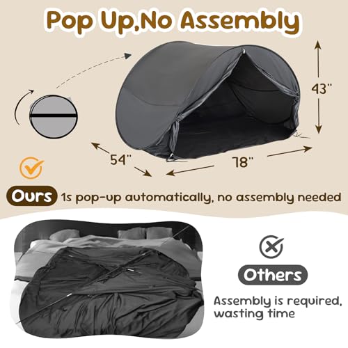 LEEDOR Pop Up Bed Tent with Mesh Shade Cloth WindowBed Canopy Shelter Cabin Indoor Privacy Space Sleeping TentsBlackout Light Reduction Breathable Dream Tent Portable for Kids Adults Full - Image 3