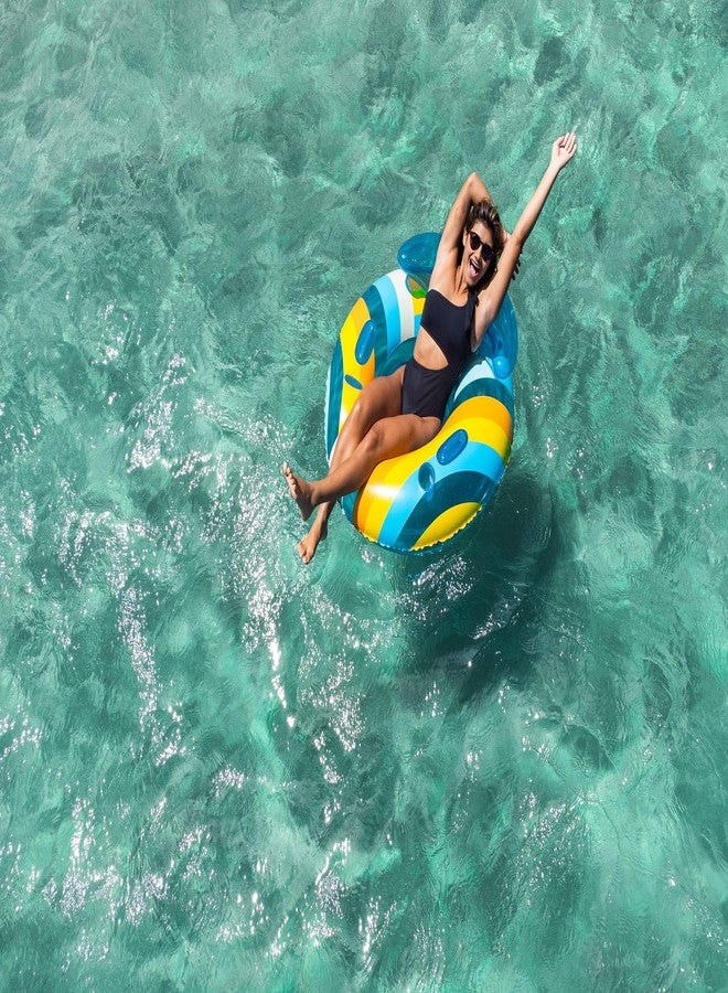 PoolCandy 46" Deluxe Pool Tube with Backrest and Phone Holder from Good Vibes Collection. Great to use in The Pool, Lake or as a River Tube. - Image 2