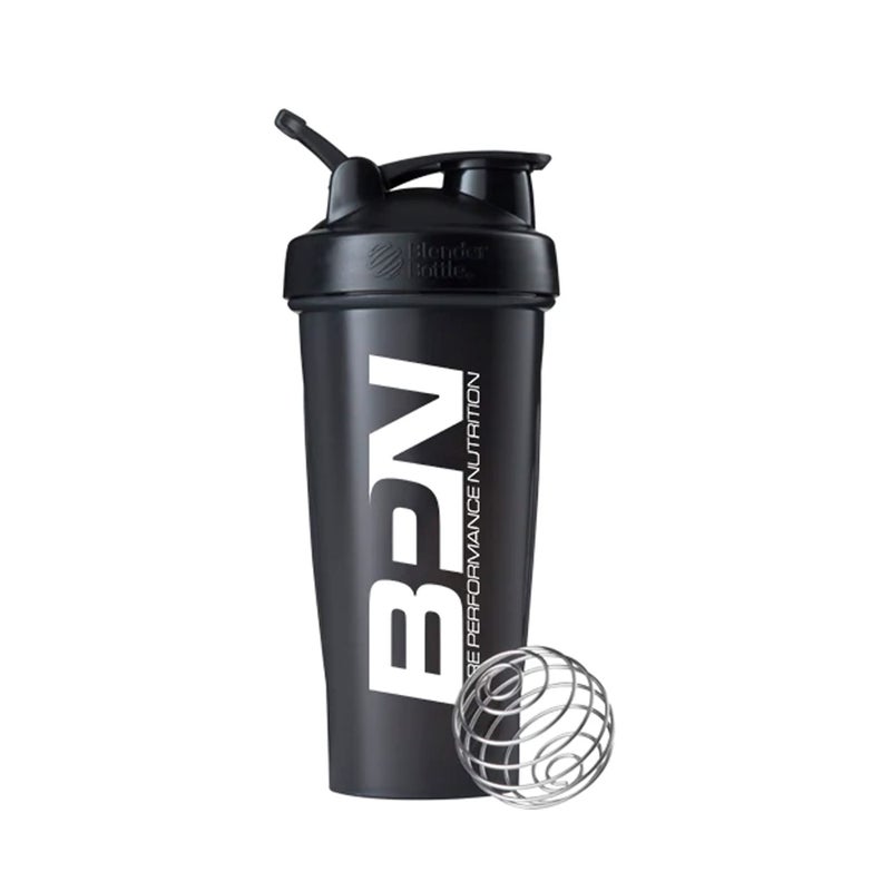 BARE PERFORMANCE NUTRITION Blender Bottle Shaker Bottle, 28 oz Shaker Bottle with Wire Whisk, Black - Image 1