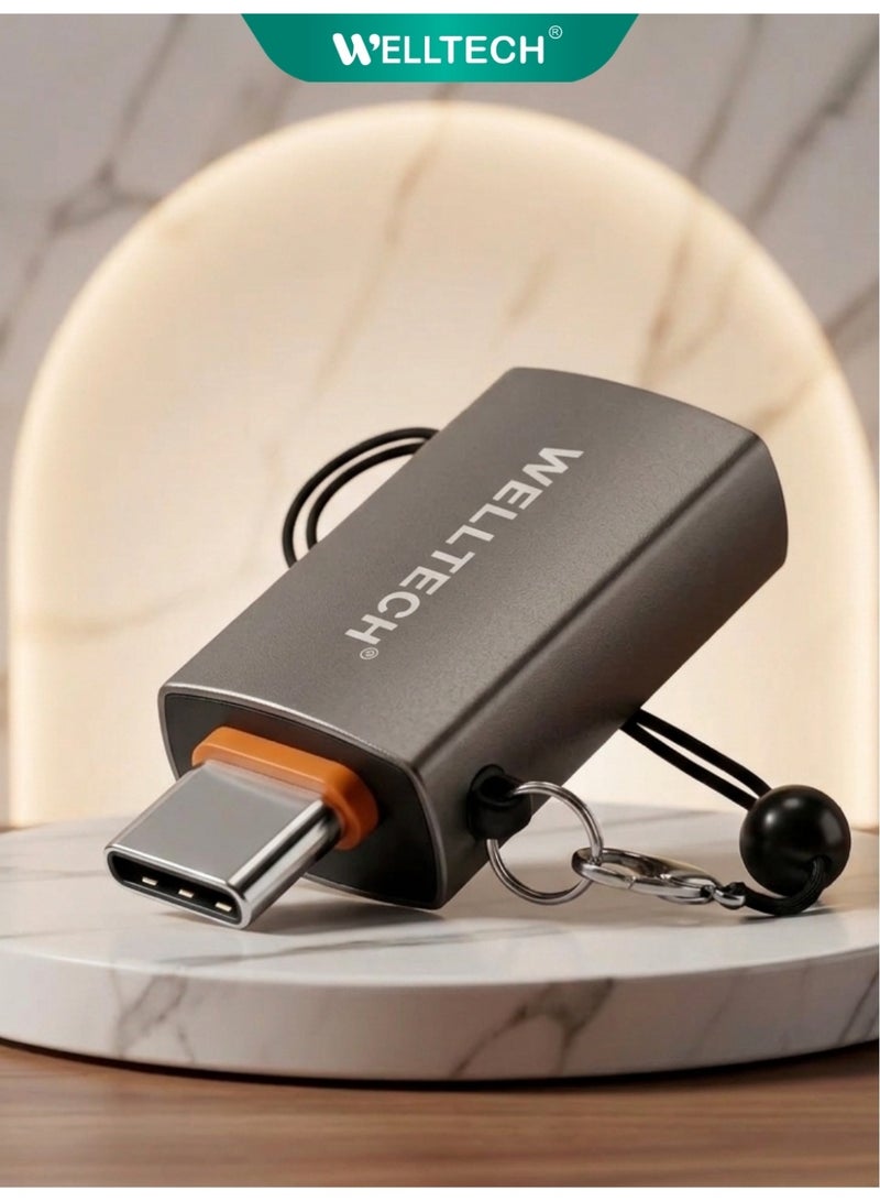 WELLTECH WCO92 USB to Type-C OTG Adapter USB-C Converter for Android Phone Laptop Data Transfer Connector for Flash Drive Keyboard Mouse Compact Design - Image 3