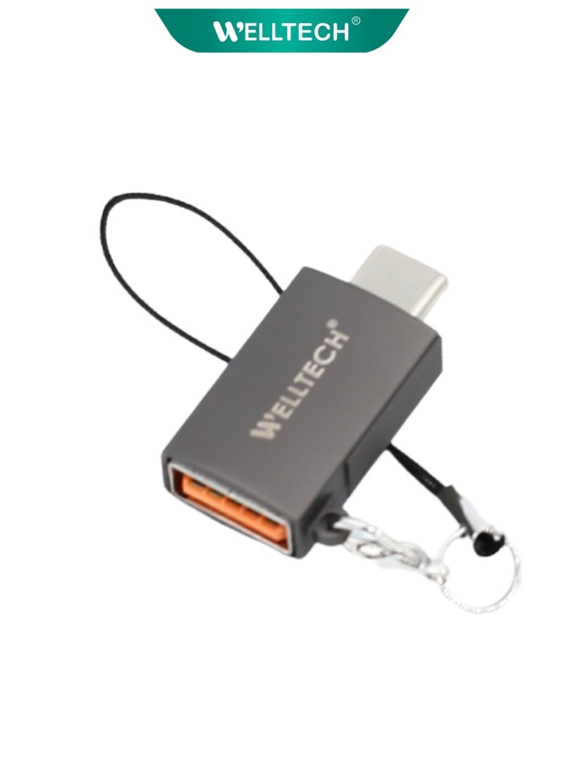 WELLTECH WCO92 USB to Type-C OTG Adapter USB-C Converter for Android Phone Laptop Data Transfer Connector for Flash Drive Keyboard Mouse Compact Design - Image 1