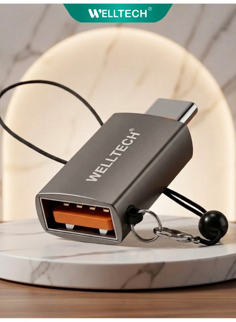 WELLTECH WCO92 USB to Type-C OTG Adapter USB-C Converter for Android Phone Laptop Data Transfer Connector for Flash Drive Keyboard Mouse Compact Design - Image 2