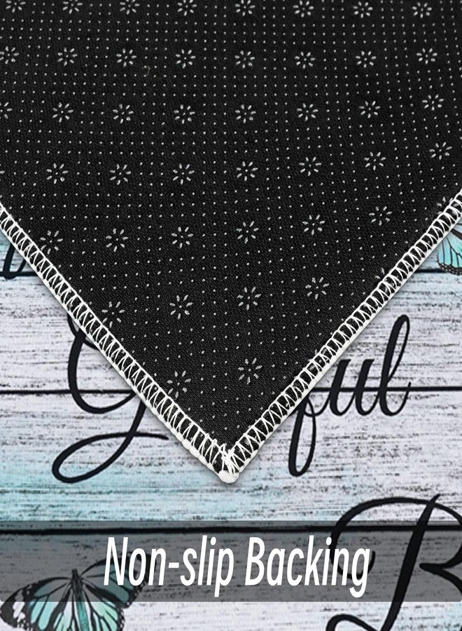 Mofvugz Farmhouse Kitchen Mats for Floor 2 Piece, Teal Kitchen Rugs and Mats Non-Skid Washable for Sink Floor, Floral Teal Kitchen Accessories and Decor Mat, 17"x30"+17"x47" - Image 5