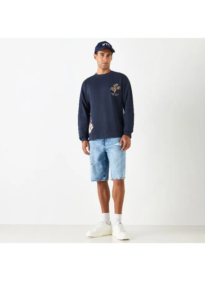 Lee Cooper Lee Cooper Embroidered Crew Neck Sweatshirt with Long Sleeves