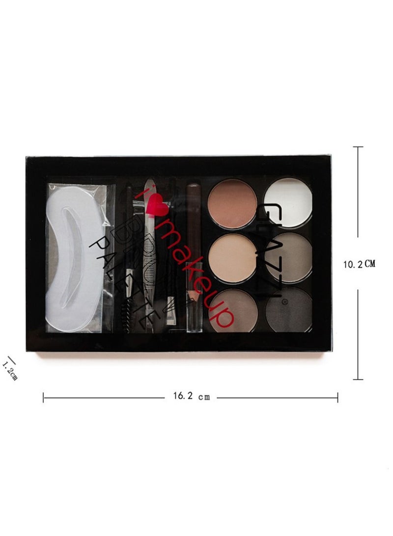 GLAZZI 6-color Eyebrow Powder With Eyebrow Brush set - Image 2