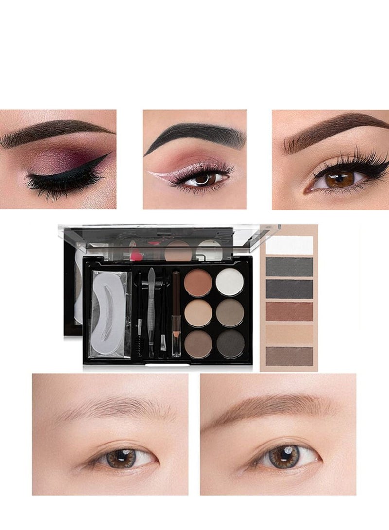 GLAZZI 6-color Eyebrow Powder With Eyebrow Brush set - Image 4