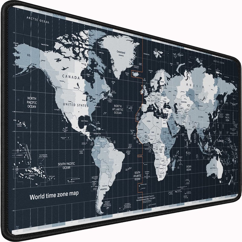 Naukay Large Gaming Mouse Pad With Stitched Edges  31.5X15.7 In Extended Computer Keyboard Mouse Mat  Water Resist Non-Slip Mousepad Rubber Base Long Xxl Desk Mousepad For Work & Gaming  Home  Map - Image 1