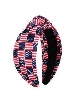 YAHPERN 4Th Of July Headband Accessories Outfits For Women American Flag Headband Usa Flag Star Knotted Headband Red White And Blue Patriotic Wide Top Knot Headband Independence Day Parade Party Gifts  - Image 1