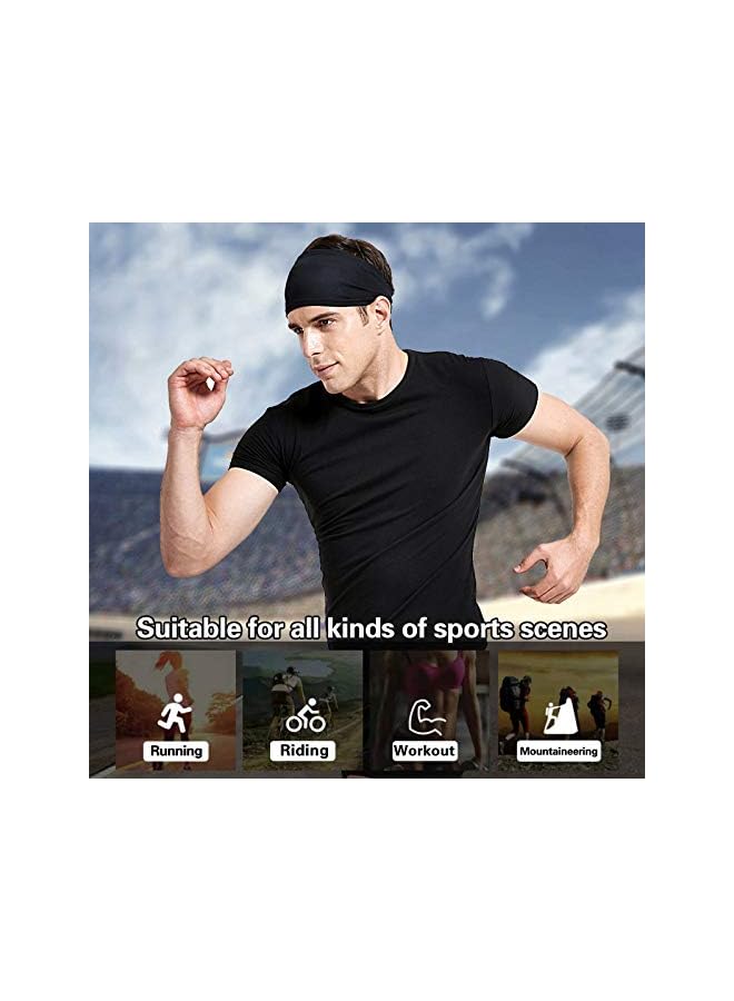 jaexest Mens Running Headband,5Pack,Mens Sweatband Sports Headband for Running,Cycling,Basketball,Yoga,Fitness Workout Stretchy Unisex Hairband - Image 2