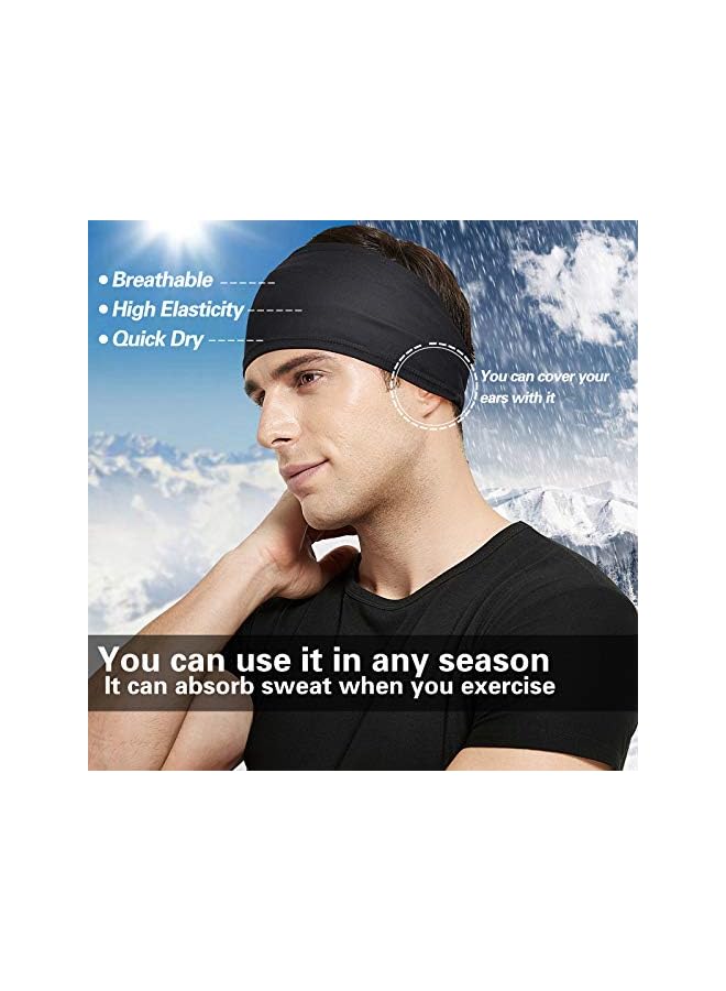 jaexest Mens Running Headband,5Pack,Mens Sweatband Sports Headband for Running,Cycling,Basketball,Yoga,Fitness Workout Stretchy Unisex Hairband - Image 3