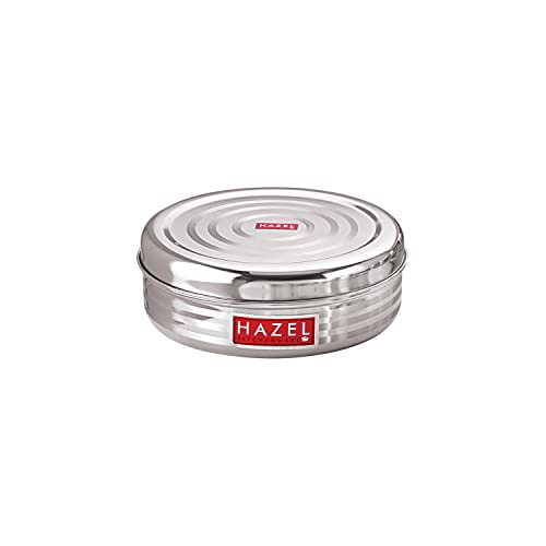 HAZEL Small Stainless Steel Round Container for Kitchen Storage | Steel Dabba With 550 ml Capacity - Image 1