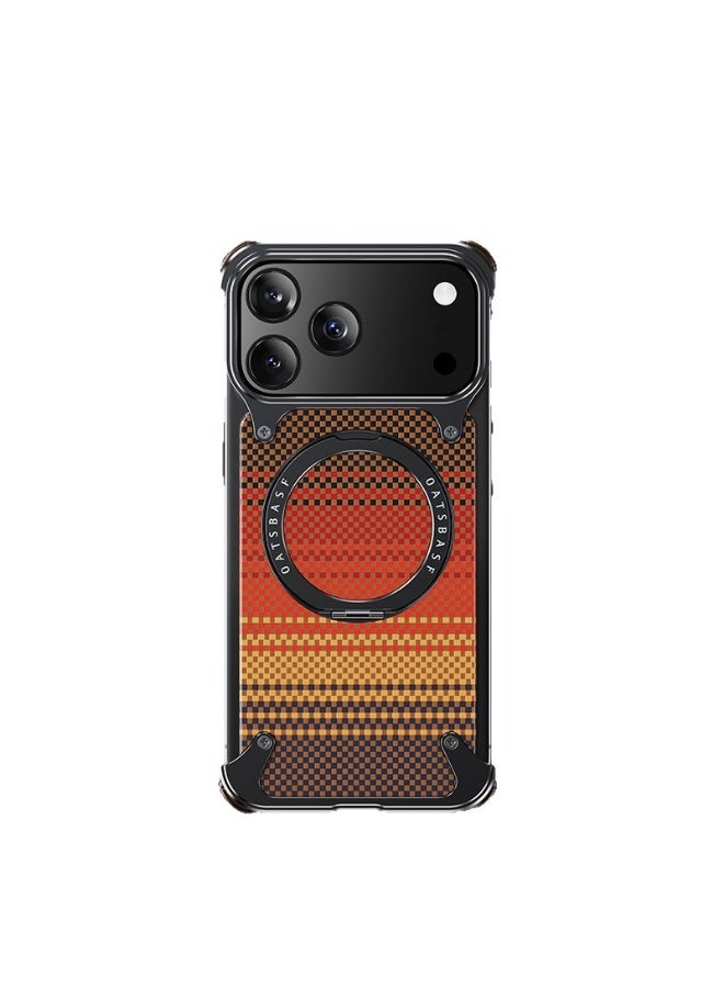 general Compatible with iPhone 17 Pro Max Carbon Fiber Phone Case Magnetic Stand with Shock-Absorbing Protection Slim  Scratch-Resistant MagSafe Compatible - Image 1