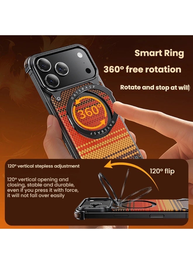 general Compatible with iPhone 17 Pro Max Carbon Fiber Phone Case Magnetic Stand with Shock-Absorbing Protection Slim  Scratch-Resistant MagSafe Compatible - Image 3