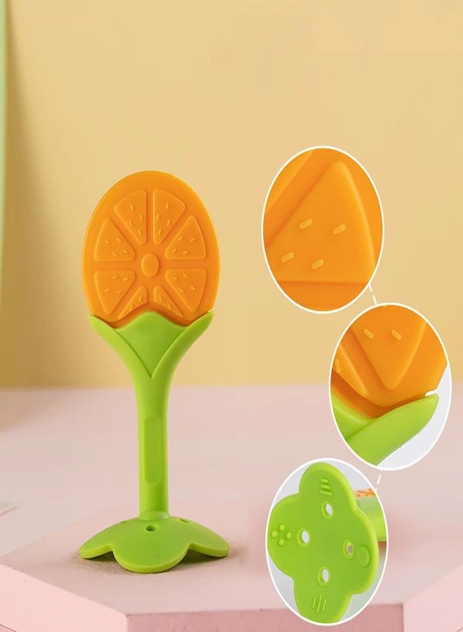Fimalia Silicone Baby Teething, Fruit Shape Toy for 0-12 Months, BPA Free Silicone Soothing Teether Soft & Safe Gum Relief Toy (Multicolor) (Pack of 2) - Image 3