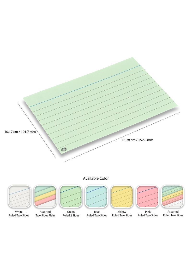 FIS® Record Cards, Size:152.4x101.6mm, (6”x4” Inches), Paper Weight 180gsm, Single Ruled Both Sides,Packet of 3 Pieces, Green Color-FSIC64-180GR-3 - Image 4