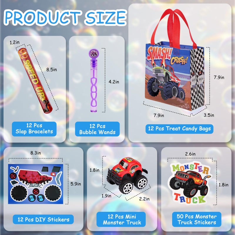 Vanblue Truck Car Party Favors Set Cars Themed Birthday Party Decorations Supplies 110Pcs Slap Bracelet DIY Sticker Gift for Boy Kids Treat Bags Stuffers Pinata Filler Classroom Rewards - Image 4