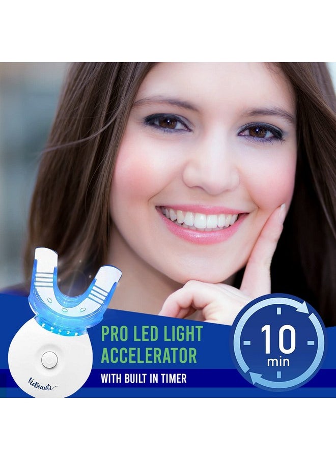 VieBeauti - Teeth Whitening Kit - 5X Led Light Tooth Whitener With 35% Carbamide Peroxide, Mouth Trays, Remineralizing Gel And Tray Case - Built-In 10 Minute Timer Restores Your White Smile Mint - Image 1