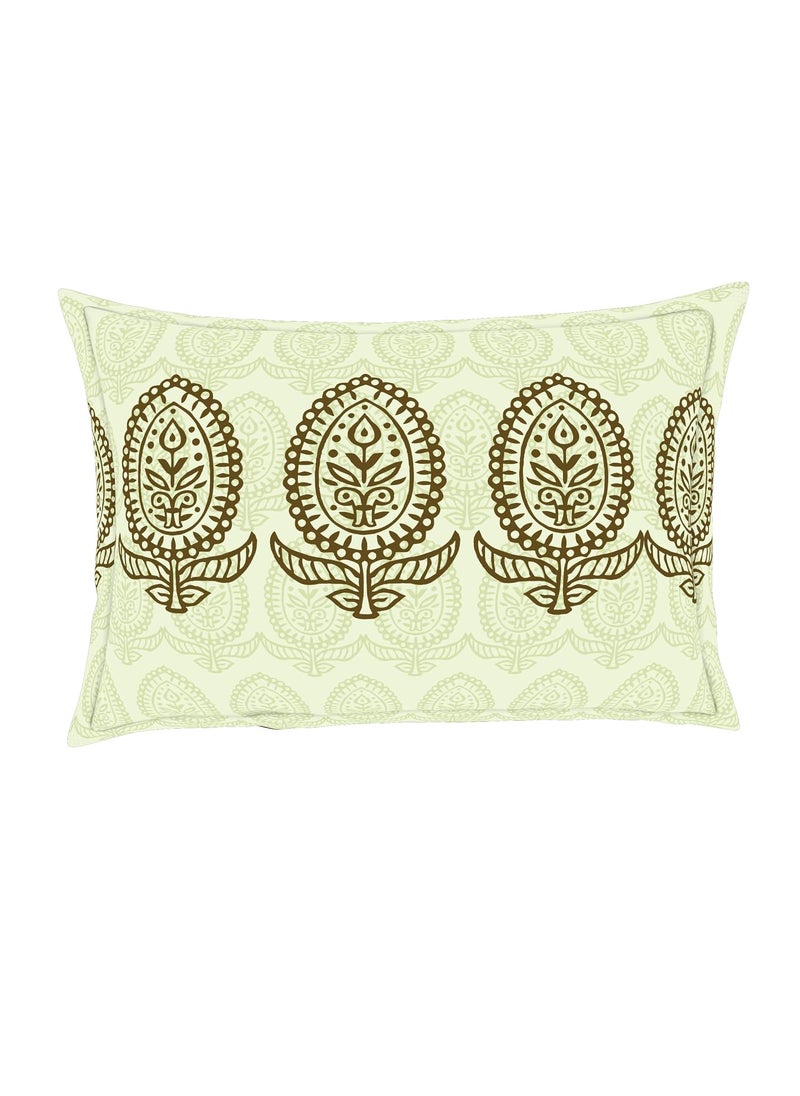 SPACES Spaces Atrium 100% Cotton Medium Double Bedsheet with 2 Pillow Covers |Skin Safe and Breathable Material 144 TC Bed Sheet Size 224Cm x 274Cm / 43Cm x 68Cm (Green-Floral)  - Image 4