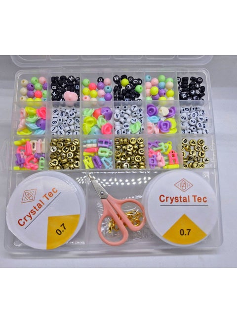 beads set 24 box medium size  with 2 thread reels and scissors