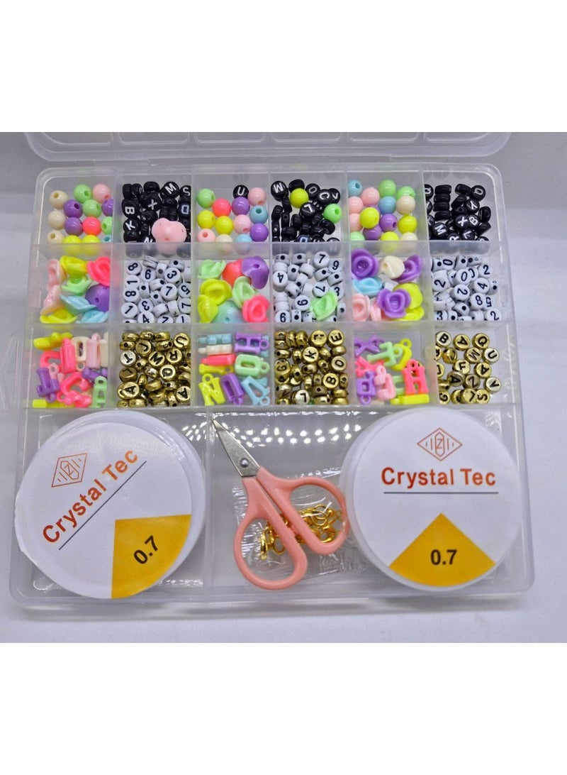 beads set 24 box medium size  with 2 thread reels and scissors