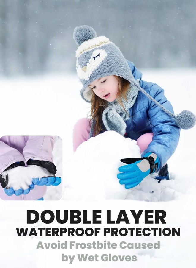 OutdoorMaster Kids Ski Snow Gloves, 3M Thinsulate Winter Windproof Waterproof Thermal Gloves for Boys & Girls, Fits Youth Winter Sports, Skiing, Snowboard - Image 3