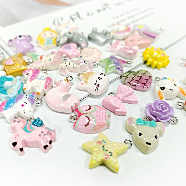 Cartoon Resin Accessories Diy Jewelry Necklace Bracelet Sheep Eye Pendant Mobile Phone Case Patch Children Hair Accessories - Image 3