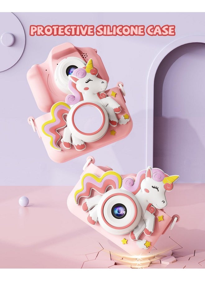 Kikapabi - Unicorn Kids Camera Toys Selfie Digital Camera For Kids Age 3 10 Toddlers Video Camera With 32G Sd Card Christmas Birthday Gifts For Girls Age 3 4 5 6 7 8 9 10 - Image 1
