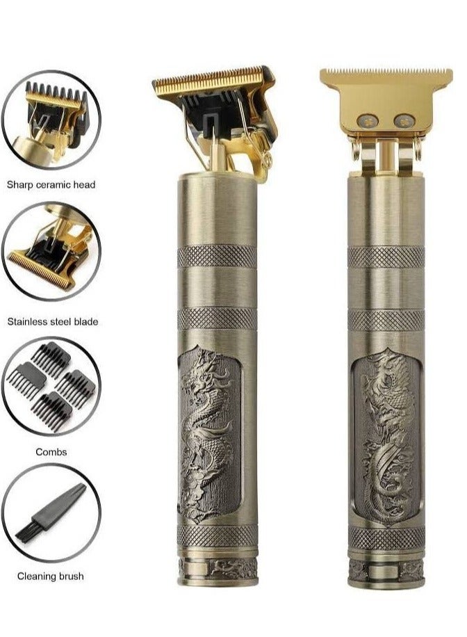 ELTRAZONE Trimmer for Men Hair Zero Gapped Clipper Professional Cordless Haircut Electric USB Charging Beard Trimmer for Men Wireless Rechargeable Personal Hair Men Grooming Beard Liner, Gold - Image 1