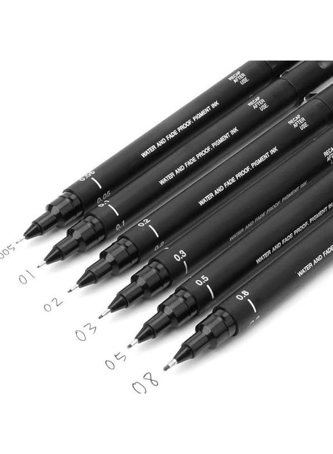 يوني بول قلم رسم Uni Pin Fineliner أسود برأس 0.05 مم - Image 3