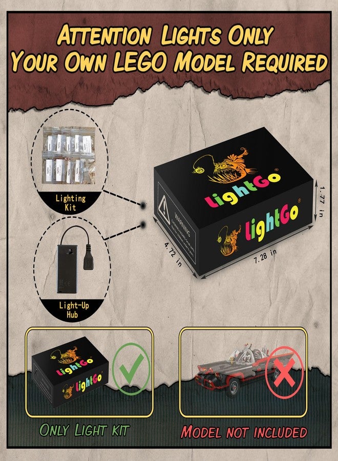 LightGo LED Lighting Kit Designed for Batman Compatible with Lego 76328 The Classic TV Series Batmobile - Not Include Model (Remote Version) - Image 2