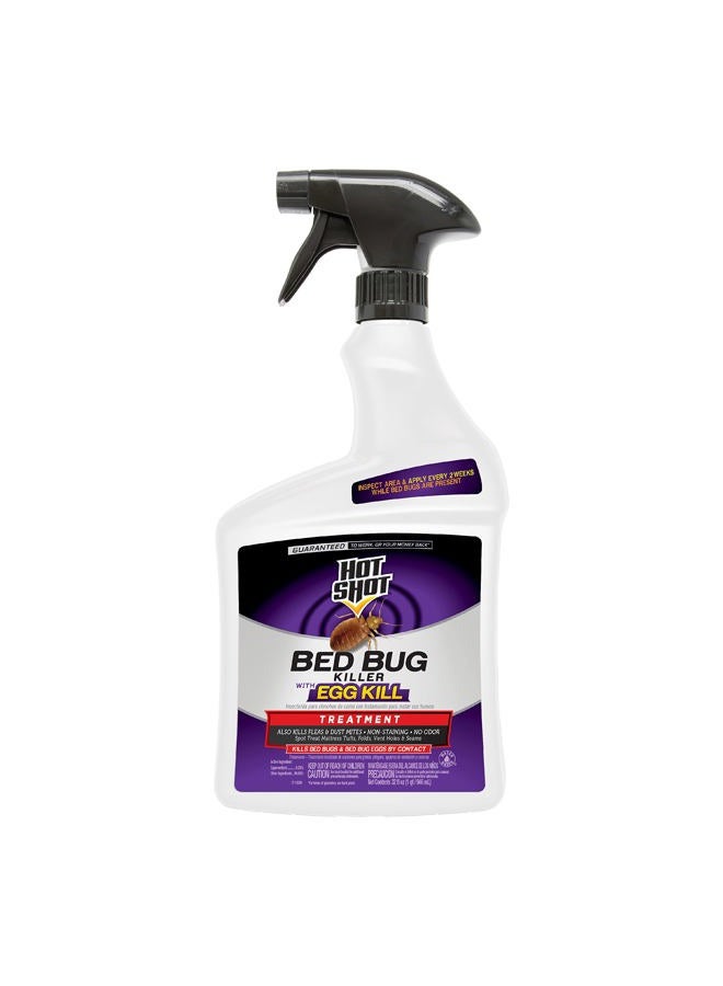 Hot Shot رذاذ قاتل حشرات السرير الجاهز للاستخدام، يقتل حشرات السرير وبيض حشرات السرير، يقتل البراغيث وعث الغبار، 32 أونصة - Image 1