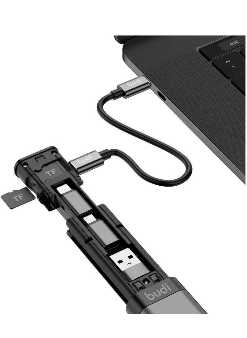 budi - Budi 9-in-1 Essential Travel Charging & Data Sync Cable Stick - Red - Image 1