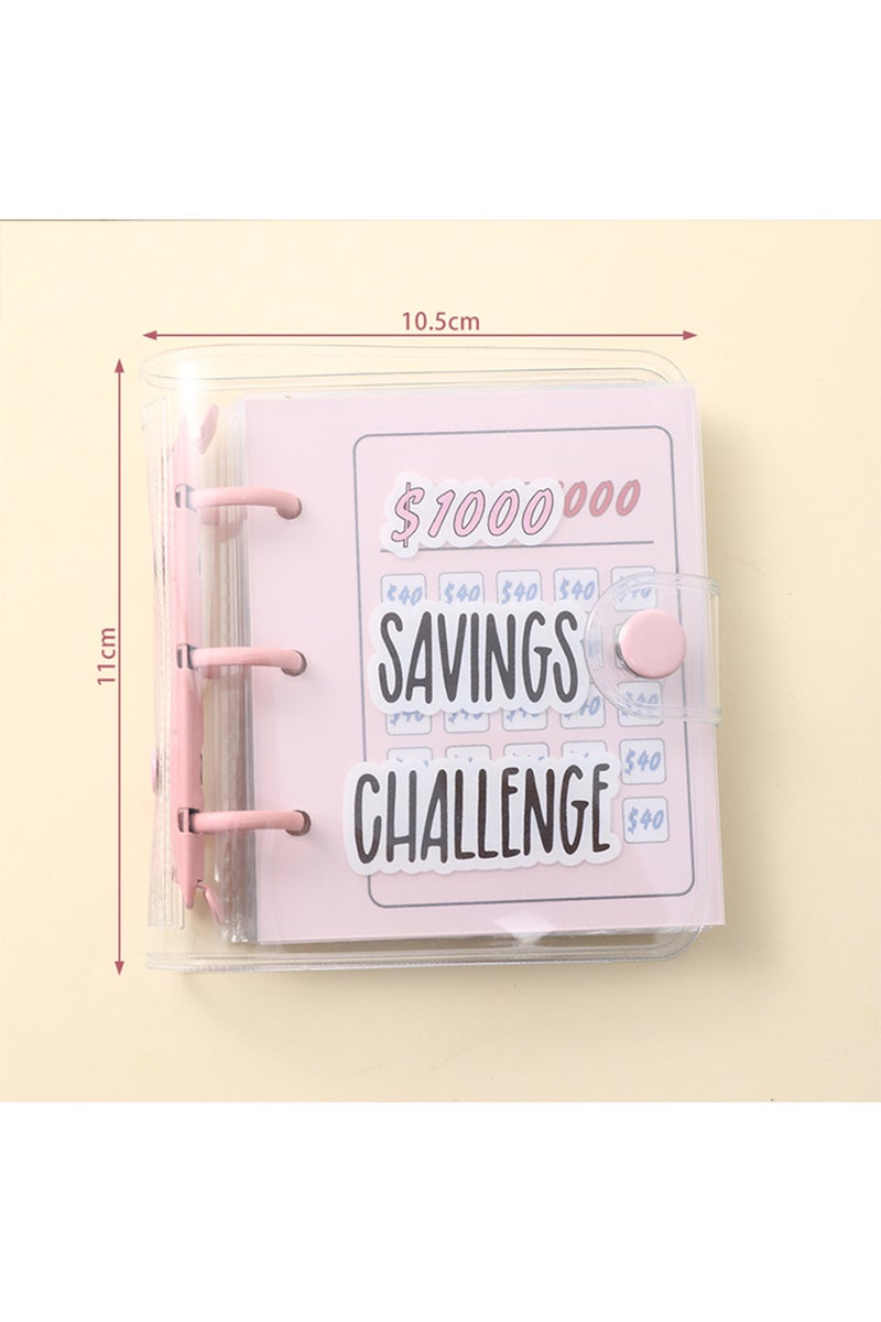إيروريكس مجلد تحدي الادخار الوردي 1000، مجلد توفير المال، كتاب تحديات الادخار مع أظرف،