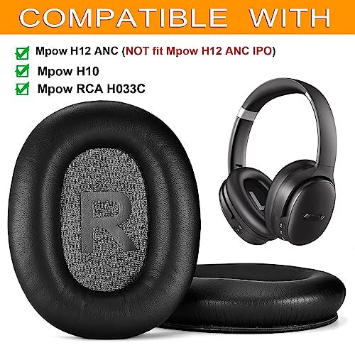 defean H12 ANC Not fit H12 IPO Ear Pads defean Replacement Ear Cushion Cover Compatible with Mpow H12 ANC H10 RCA H033C Noise Cancelling HeadphonesSofter LeatherHighDensity Noise Cancelling Foam - Image 3