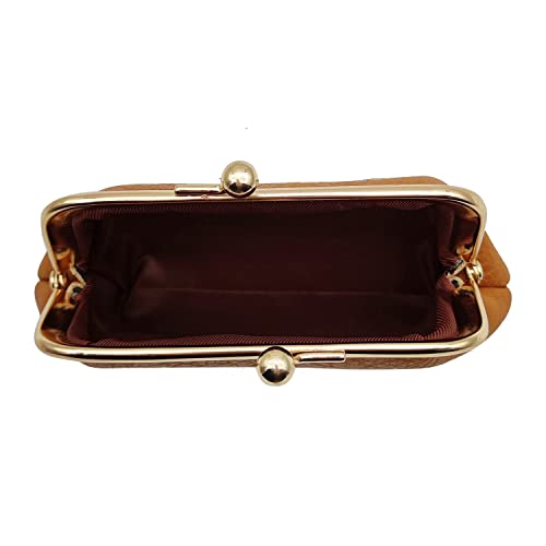 Lavogel Coin Purse, Kiss Lock Coin Purse for Women, Large Capacity Coin Pouch,Vintage Change Purse Cute Car Coin Holder for Women (1-Brown) - Image 5