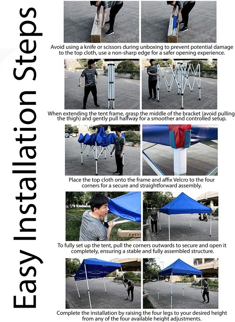 Toshonics Ultimate 3x3m Steel Frame Outdoor Tent – Quick Setup, Waterproof Canopy for Events, Parties, Camping, UV Protection, Portable Shelter with Adjustable Height  - Image 5