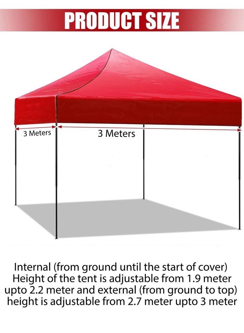 Ultimate 3x3m Steel Frame Outdoor Tent – Quick Setup, Waterproof Canopy for Events, Parties, Camping, UV Protection, Portable Shelter with Adjustable Height