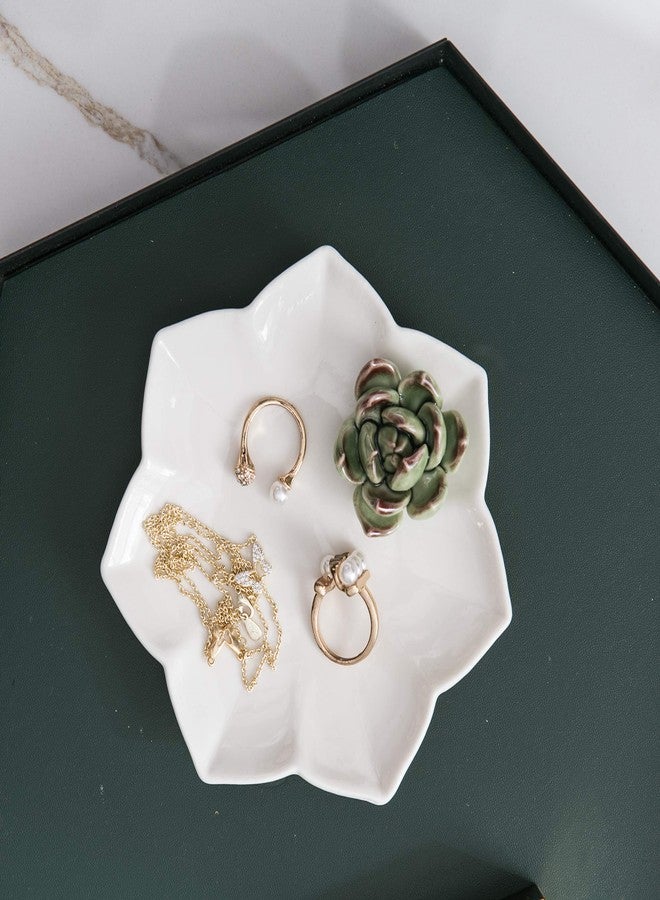 Kimdio Ring Holder Succulents Jewelry Dish Trinket Tray Necklace and Earring Holder for Women Home Decor Birthday Wedding Gift for Mom, Friend, Girlfriend - Image 2