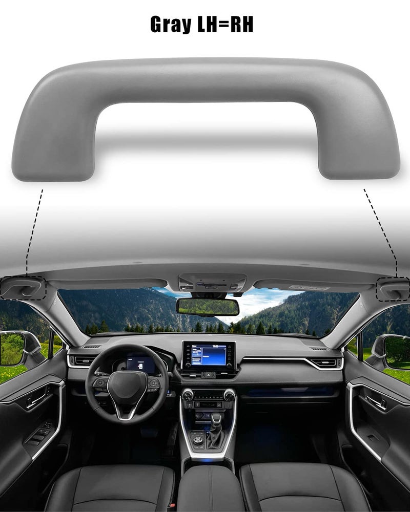 TIKSCIENCE Auto Roof Pull Handle Without Hook Fit for Toyota Corolla 4Runner Rav4 Highlander Yaris Vios 2003-2021 Front Grab Rail Grey Replace 74610-52020 74610-52030 74619-0M010 74683-8010 - Image 2