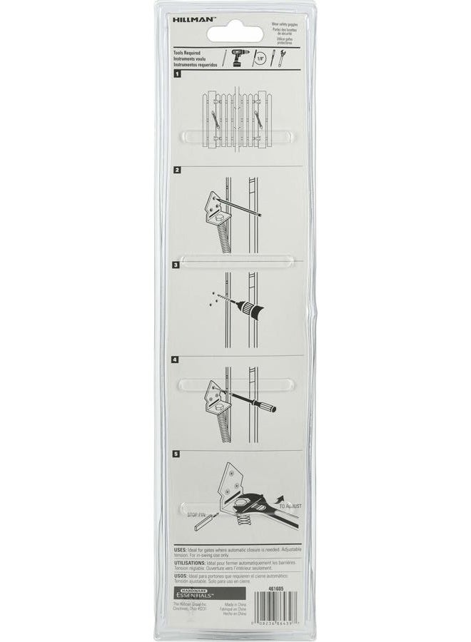 HARDWARE ESSENTIALS Hillman 851368 Black Self Closing Gate Spring Adjustable Tension, 12 Inch - Image 5