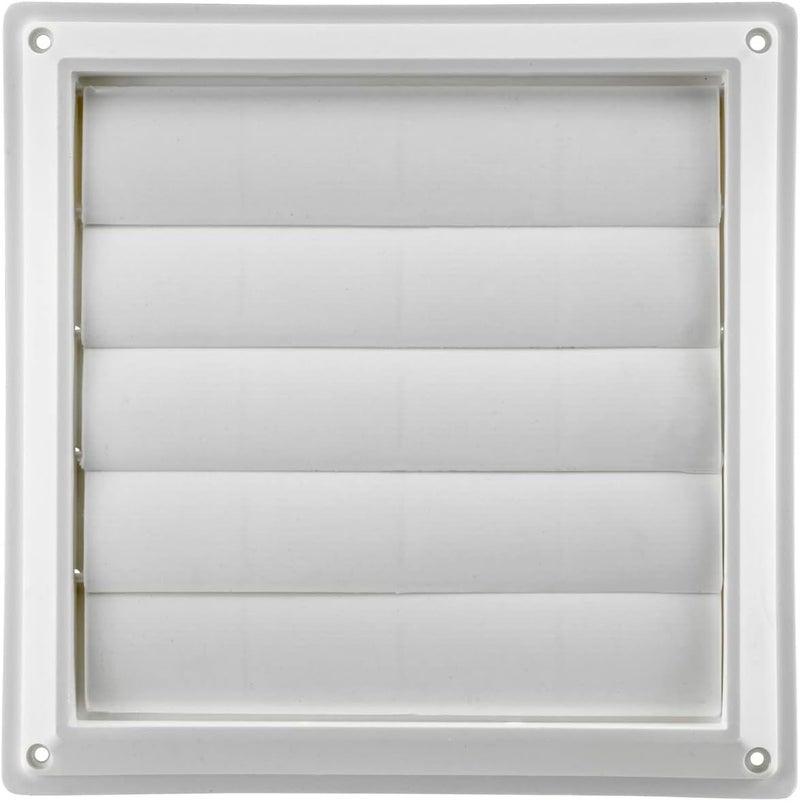 Lambro Industries, Inc.-8" White Plastic Louver Vent (Price Per Piece). Item #363W, outside dimensions are 10.875" x 10.875". - Image 1