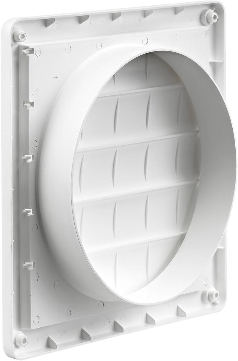 Lambro Industries, Inc.-8" White Plastic Louver Vent (Price Per Piece). Item #363W, outside dimensions are 10.875" x 10.875". - Image 3