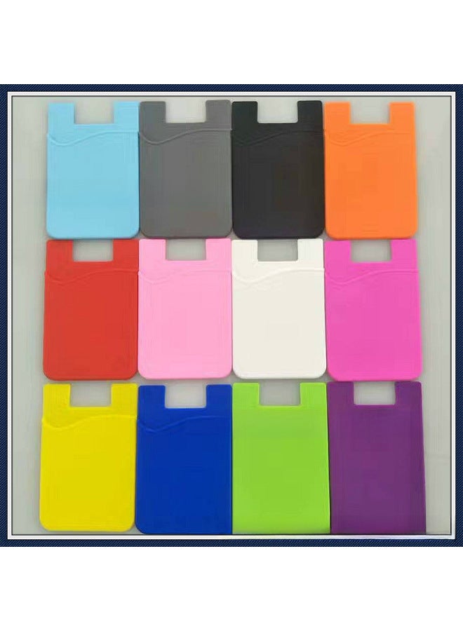 3M Silicone Card Case Single And Double Layer Mobile Phone Back Sticker Card Sticker Bus Card Bank Traffic Card Case Color Printing-Color:Double Layer Card Sticker (opp Bag)  - Image 2