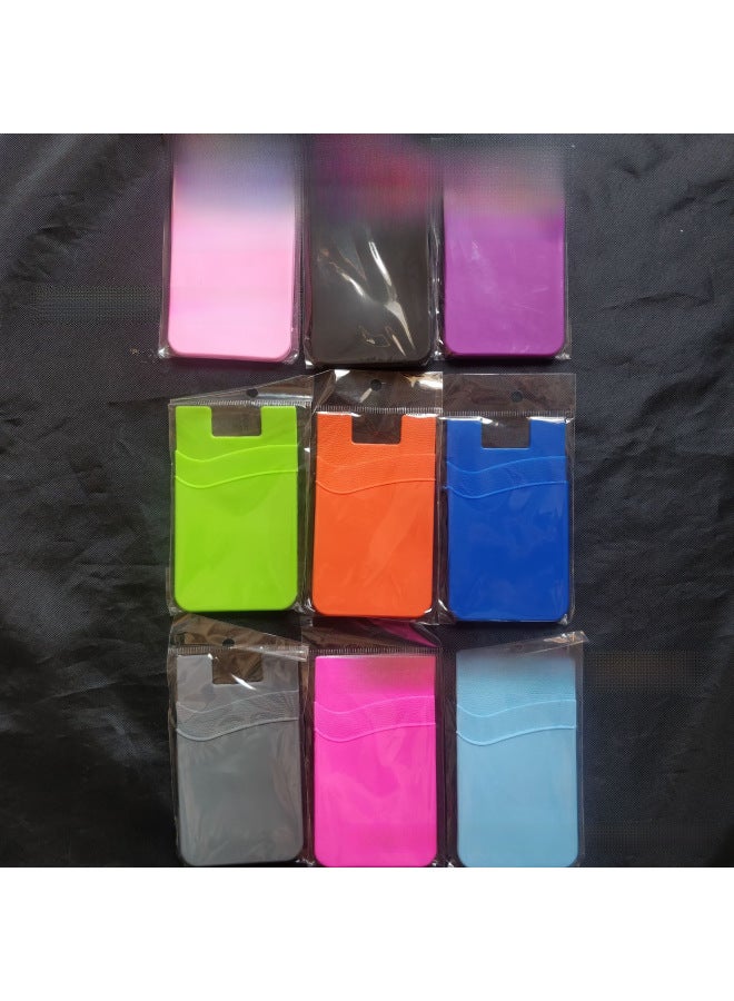 3M Silicone Card Case Single And Double Layer Mobile Phone Back Sticker Card Sticker Bus Card Bank Traffic Card Case Color Printing-Color:Double Layer Card Sticker (opp Bag)  - Image 5