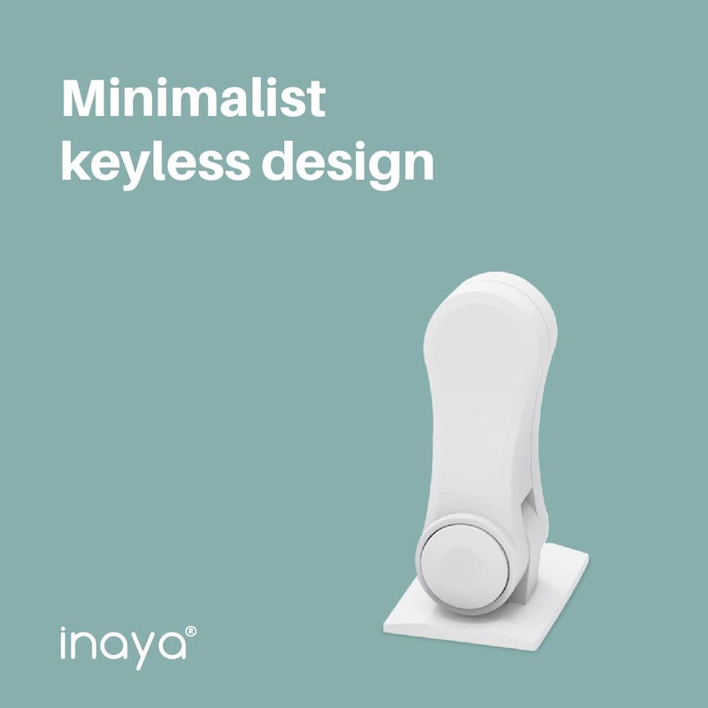 Inaya Child Proof Door Lever Lock, Baby Proofing Door Handle Lock, Minimalist Design, 3M Adhesive & No DrillingNeed, Child Safety Door Handle Locks (2 Pack) - Image 2