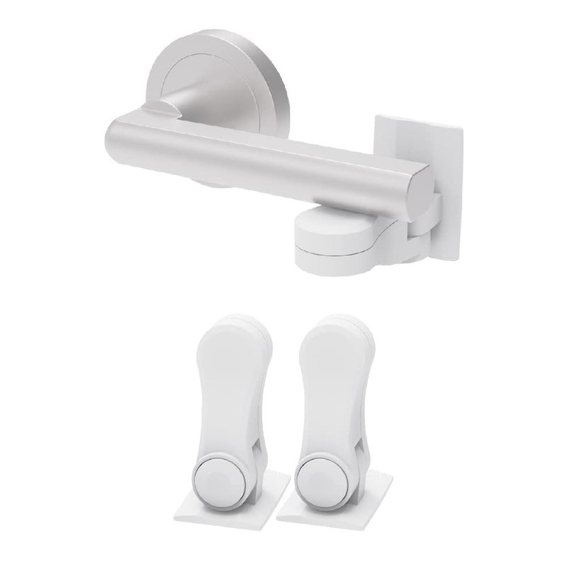 Inaya Child Proof Door Lever Lock, Baby Proofing Door Handle Lock, Minimalist Design, 3M Adhesive & No DrillingNeed, Child Safety Door Handle Locks (2 Pack) - Image 1