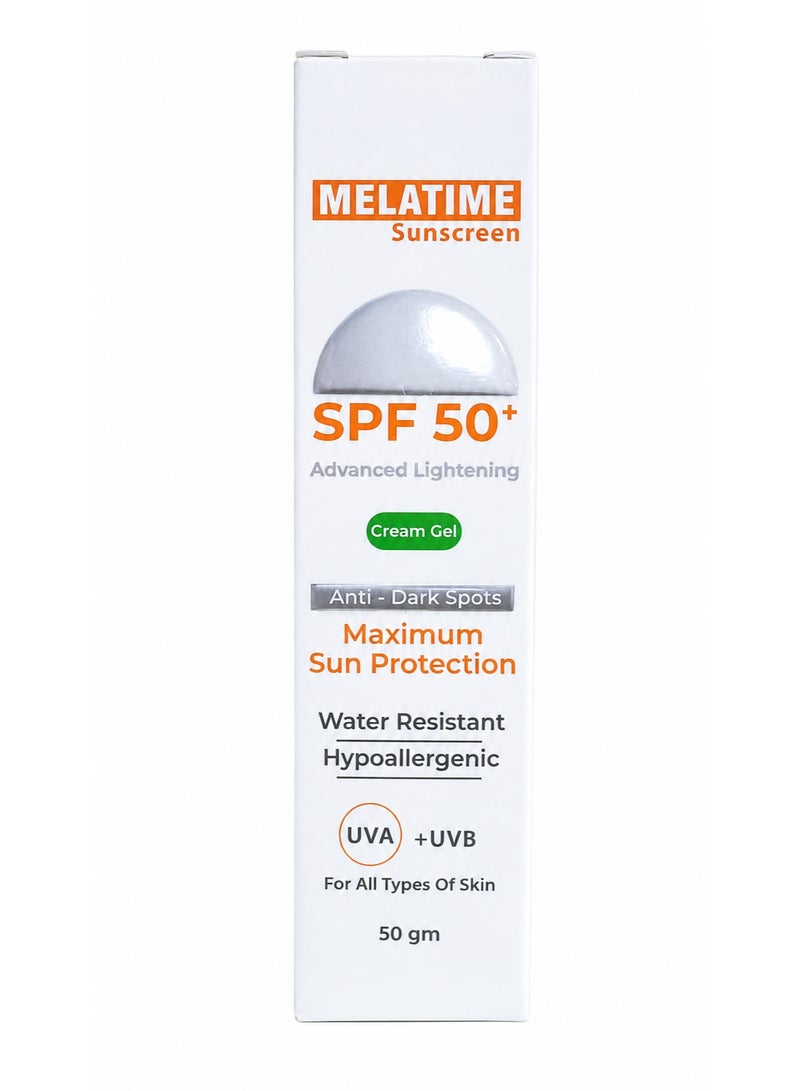 ميلاتايم كريم جل واقي شمس SPF 50+ للحماية القصوى من أشعة الشمس – مقاوم للماء – 50 جم