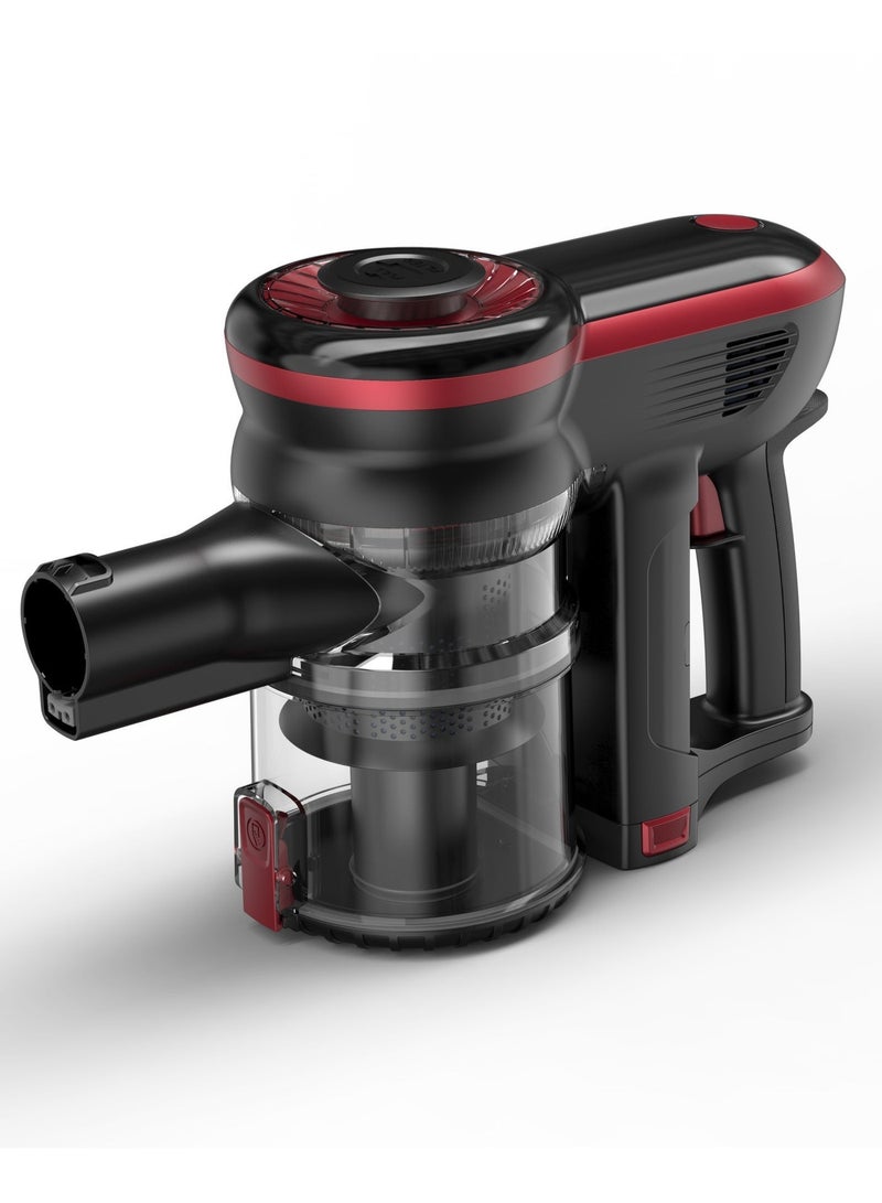 بلاتينيوم CV-1385 مكنسة كهربائية لاسلكية سويفت بلس مع نظام حماية من السخونة الزائدة، حجم الخزان 0.5 لتر، سرعتين، 250 واط - اسود/احمر - Image 3