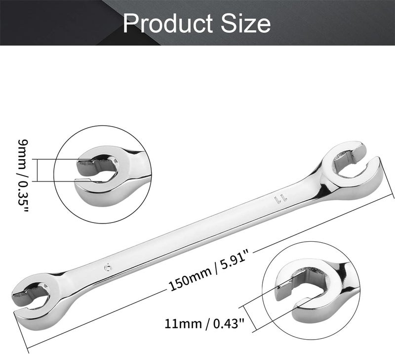 Utoolmart Flare Nut Wrench, 9mm x 11mm Metric Double Open End, 1Pcs - Image 2