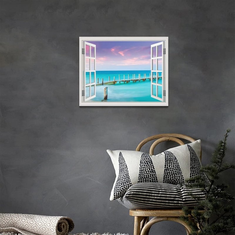 Tijuboni Coastal Ocean Blue Sea Landscape Canvas Wall Art - Image 2